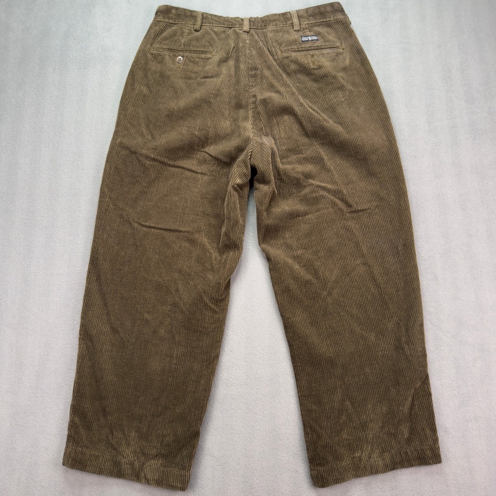 Polo Ralph Lauren Andrew Pant 34x27 Brown Corduroy Pleated Mens Trousers - Picture 4 of 9